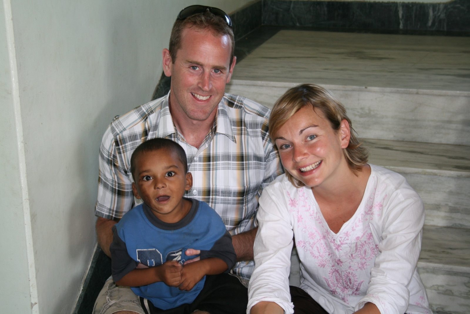 Tuuli and Carl with Kiran — the founders of Wind of Change International